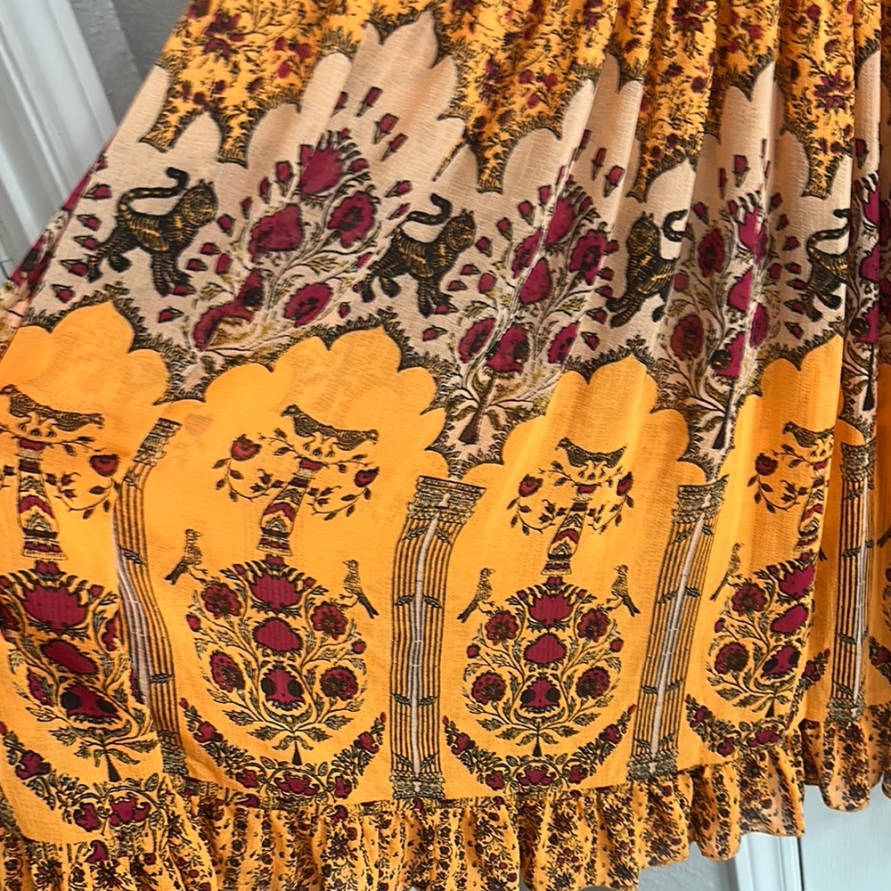 Floral Bohemian Maxi Dress - Orange and Red/Maroon - Free People - Picture 5 of 6